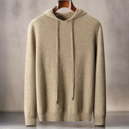 Women's Merino Hoodie – Brown Knit Hoodie in Soft Wool Blend