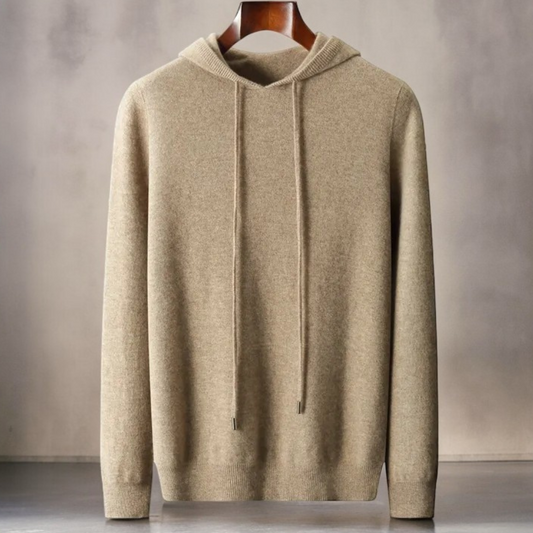 Women's Merino Hoodie – Brown Knit Hoodie in Soft Wool Blend