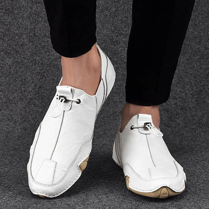 Herren-Loafer aus Wildleder zum Hineinschlüpfen mit Kordelzug und Stopper | Handgefertigte, lässige und bequeme flache Schuhe für jeden Tag | Smart-Casual-Sommerschuhe für jeden Tag