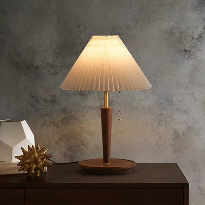 Vintage Pleated Wood Table Lamp | Home Lighting 2