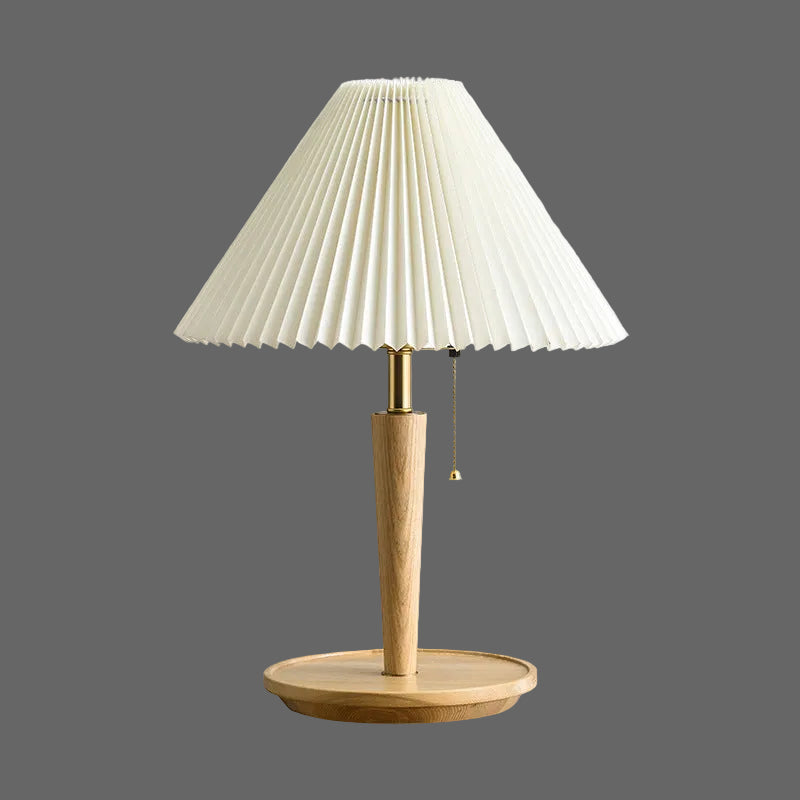 Vintage Pleated Wood Table Lamp | Home Lighting 9