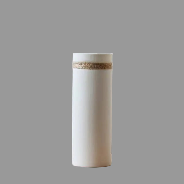 White Ceramic Vase | Modern Japanese Style Tabletop Decor