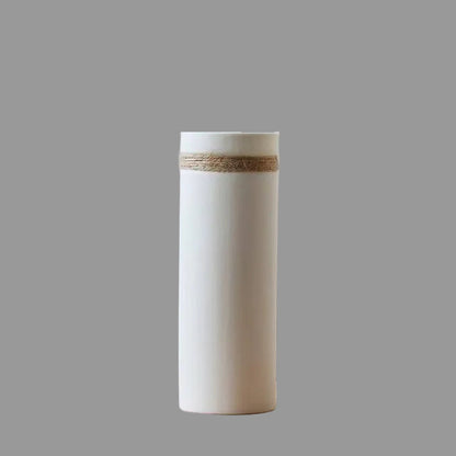 White Ceramic Vase | Modern Japanese Style Tabletop Decor