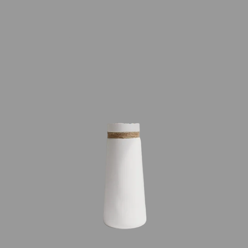 White Ceramic Vase | Modern Japanese Style Tabletop Decor
