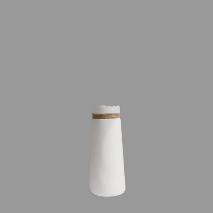 White Ceramic Vase | Modern Japanese Style Tabletop Decor