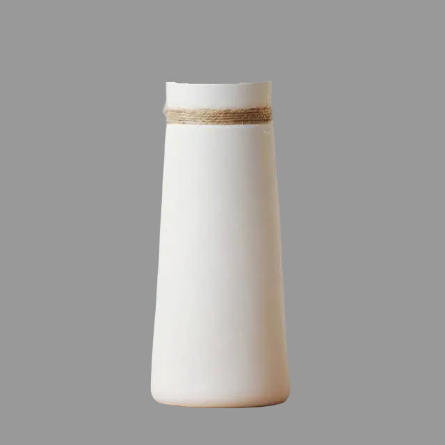 White Ceramic Vase | Modern Japanese Style Tabletop Decor