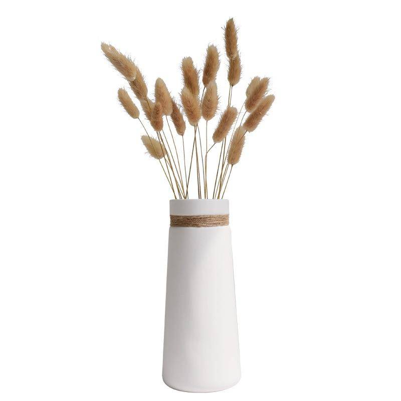 White Ceramic Vase | Modern Japanese Style Tabletop Decor 7