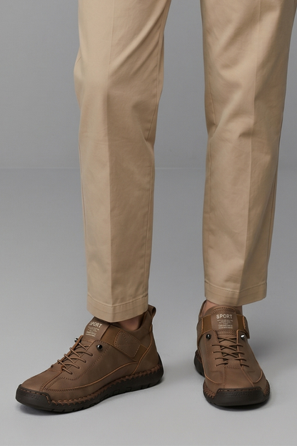 Damen-Sportturnschuhe aus Leder mit Schnürsenkeln | Bequeme lässige Alltagsschuhe zum Gehen | Lässig-elegante Alltagsschuhe zum Gehen