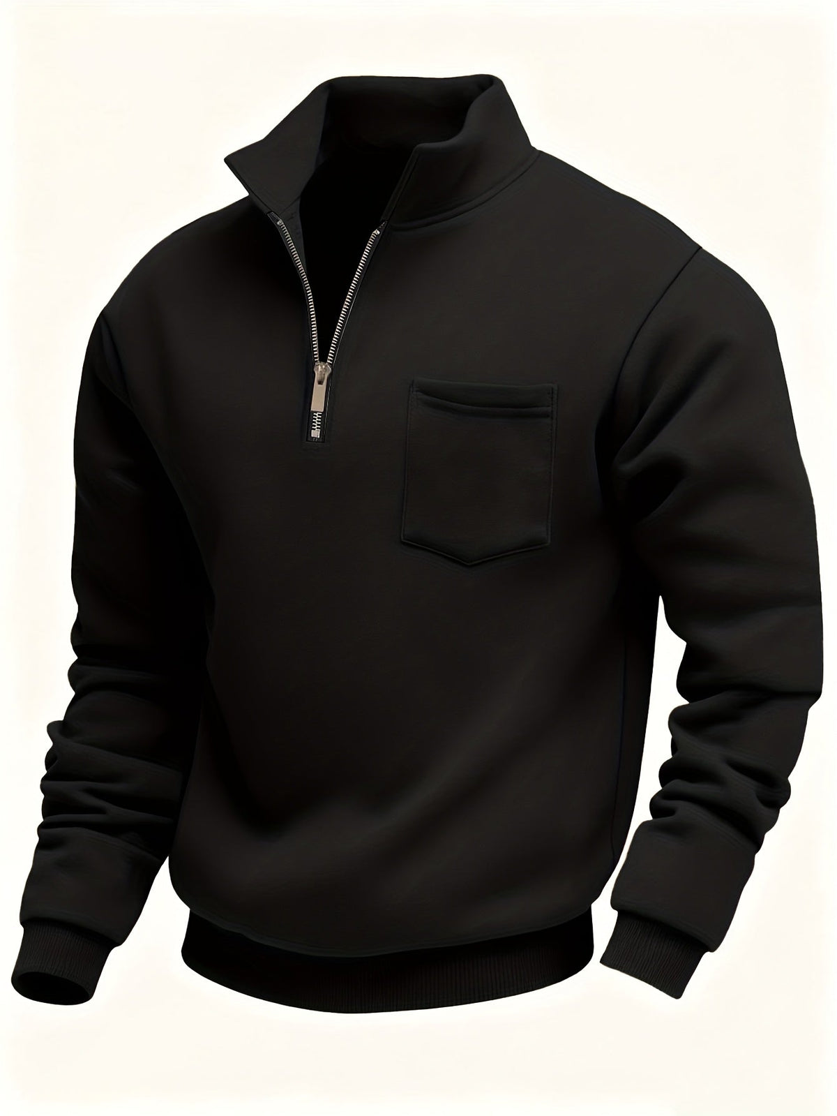 Herren-Pullover aus feinem Strick mit halbem Reißverschluss | Weicher, lässiger und gemütlicher Alltagspullover | Elegante lässige Strickmode für Herbst und Winter