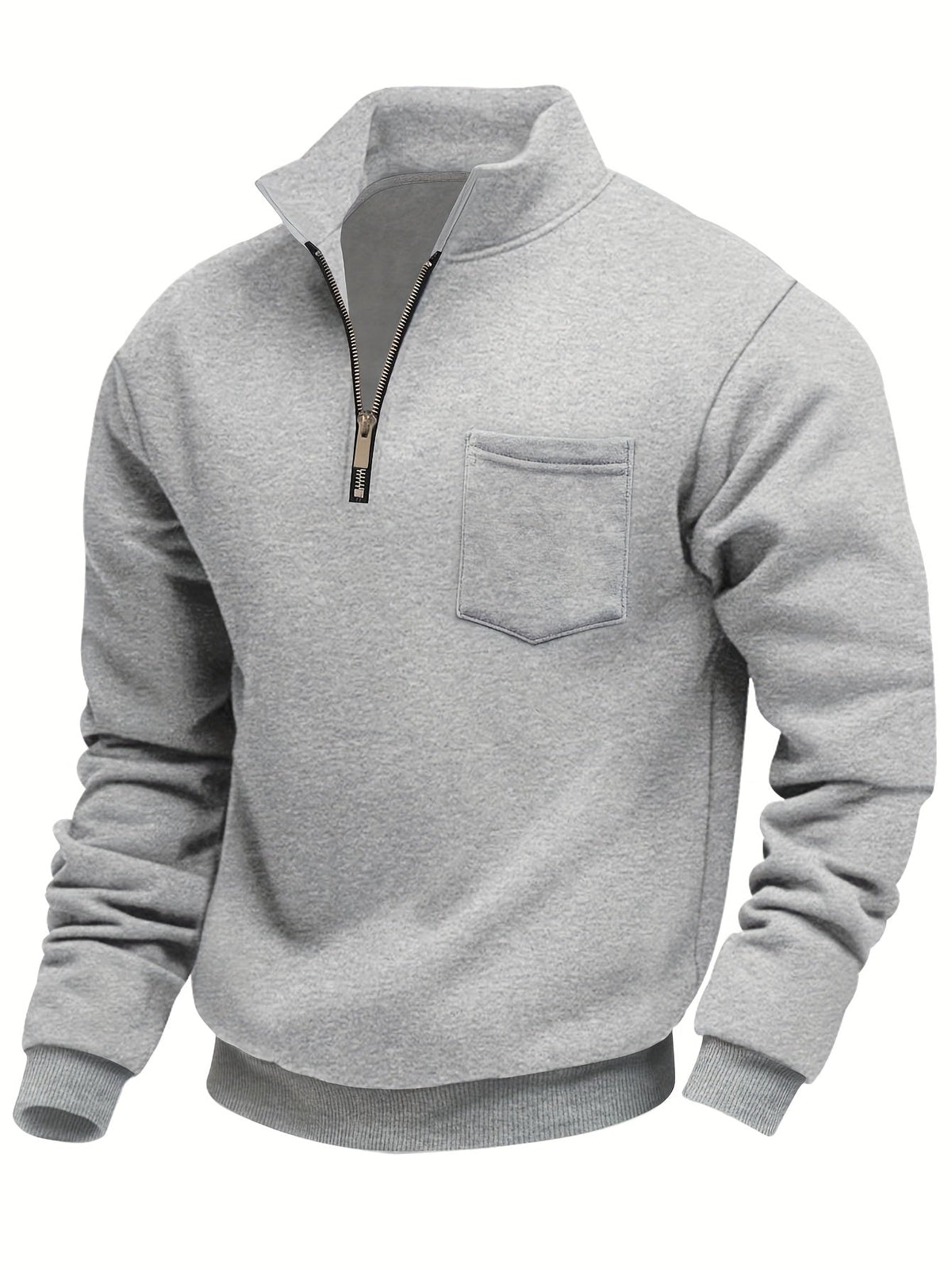 Herren-Pullover aus feinem Strick mit halbem Reißverschluss | Weicher, lässiger und gemütlicher Alltagspullover | Elegante lässige Strickmode für Herbst und Winter