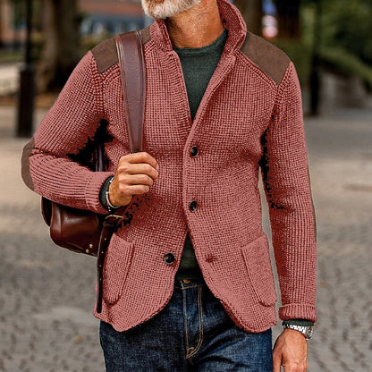 Men's Textured Knit Open-Front Cardigan | Classic Cosy Casual Everyday Cardigan | Smart Casual Everyday Autumn Winter Knitwear
