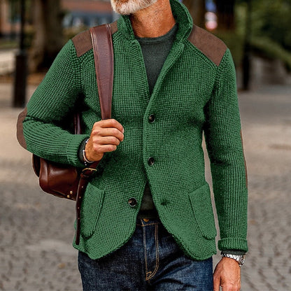 Men's Textured Knit Open-Front Cardigan | Classic Cosy Casual Everyday Cardigan | Smart Casual Everyday Autumn Winter Knitwear