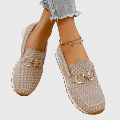 Damen Mesh-Loafer | Bequeme Damen Slipper mit Schnalle | Elegante Damen Sommer-Slipper