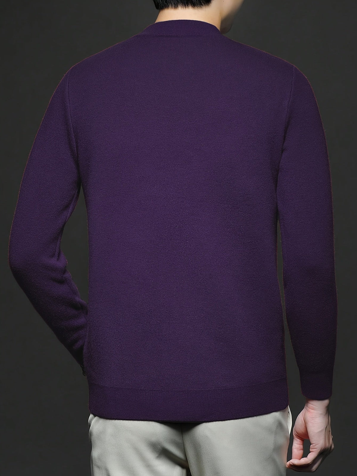 Men's Refined High-Neck Knit Sweater | Classic Cosy Casual Everyday Pullover | Smart Casual Everyday Autumn Winter Knitwear