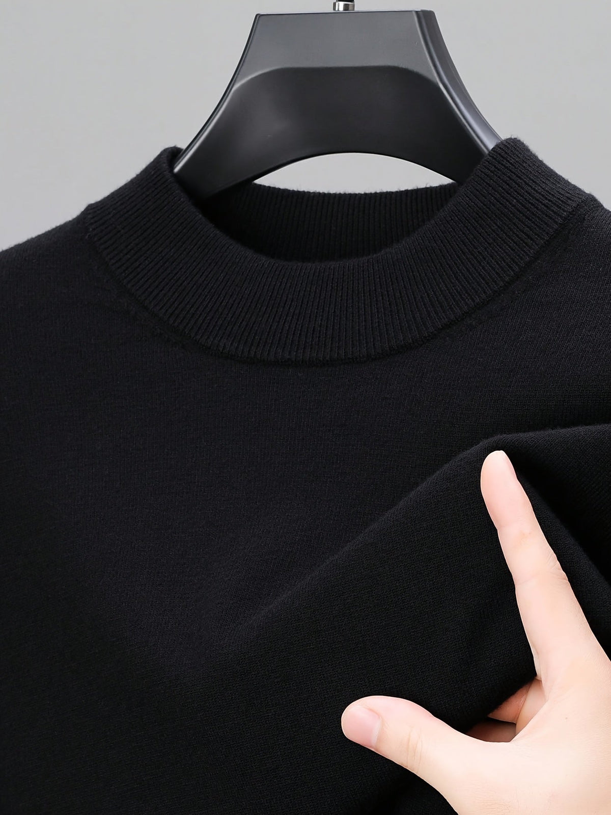 Men's Refined High-Neck Knit Sweater | Classic Cosy Casual Everyday Pullover | Smart Casual Everyday Autumn Winter Knitwear