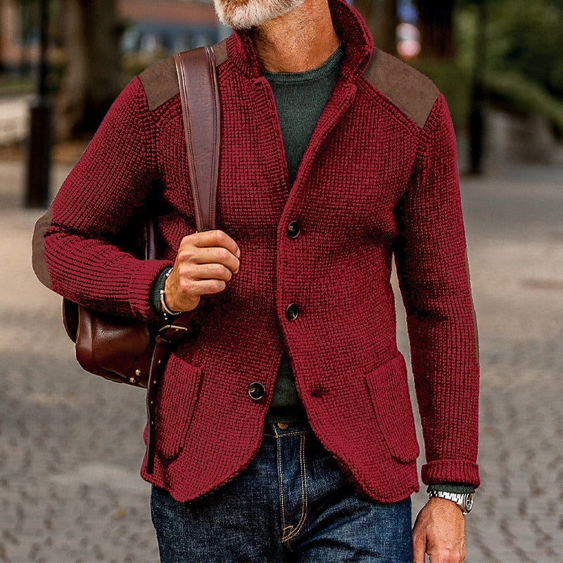 Men's Textured Knit Open-Front Cardigan | Classic Cosy Casual Everyday Cardigan | Smart Casual Everyday Autumn Winter Knitwear