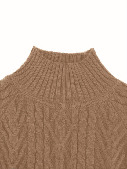 Women's Textured Half-Collar Knit Sweater | Cosy Classic Casual Everyday Jumper | Smart Casual Everyday Autumn Winter Knitwear