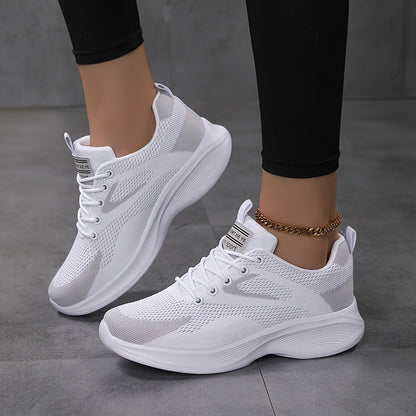 Women's Mesh Lace-Up Sport Trainers | Lightweight Breathable Casual Everyday Streetwear Shoes | Everyday Casual Walking Shoes