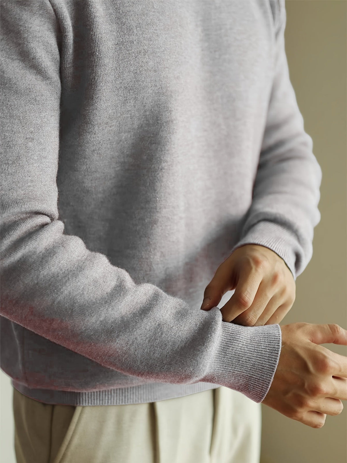 Men's Refined High-Neck Knit Sweater | Classic Cosy Casual Everyday Pullover | Smart Casual Everyday Autumn Winter Knitwear
