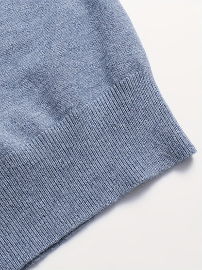 Men's Refined High-Neck Knit Sweater | Classic Cosy Casual Everyday Pullover | Smart Casual Everyday Autumn Winter Knitwear