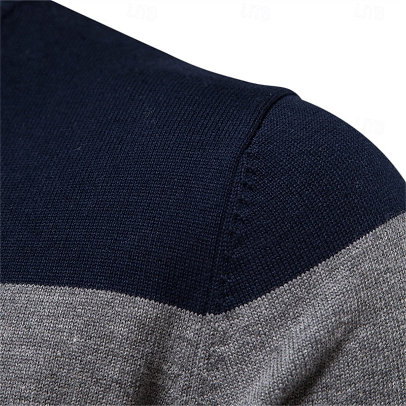 Men's Quarter-Zip Knit Sweater | Soft Classic Casual Everyday Cosy Pullover | Smart Casual Everyday Autumn Winter Knitwear