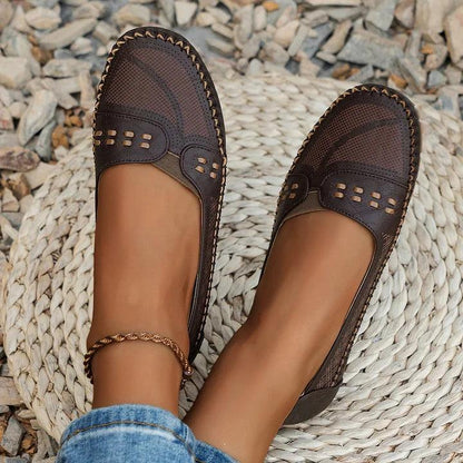 Damen Cutout-Slipper | Bequeme Flache Ballerinas | Leichte Ergonomische Sommerschuhe