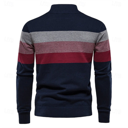 Men's Quarter-Zip Knit Sweater | Soft Classic Casual Everyday Cosy Pullover | Smart Casual Everyday Autumn Winter Knitwear