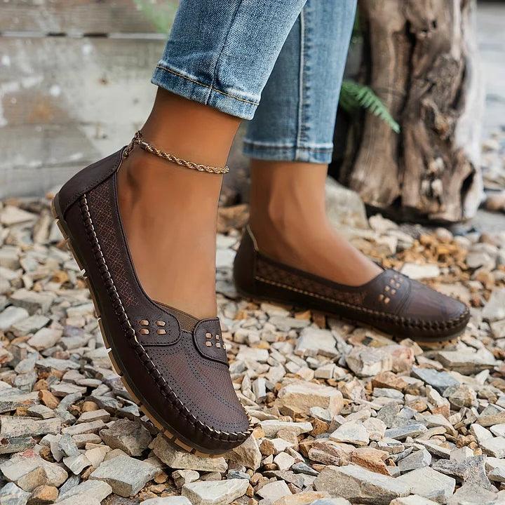Damen Cutout-Slipper | Bequeme Flache Ballerinas | Leichte Ergonomische Sommerschuhe