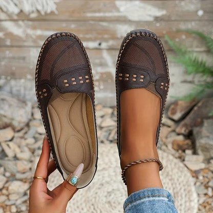 Damen Cutout-Slipper | Bequeme Flache Ballerinas | Leichte Ergonomische Sommerschuhe