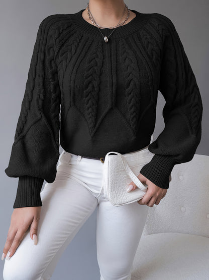 Women's Cable-Knit Textured Pullover Sweater | Classic Cosy Casual Everyday Jumper | Smart Casual Everyday Autumn Winter Knitwear
