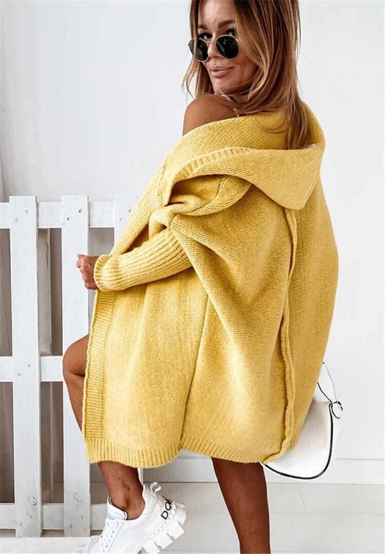 Tereza Cardigan Dame – Mintgrøn Strikcardigan med Løs Pasform