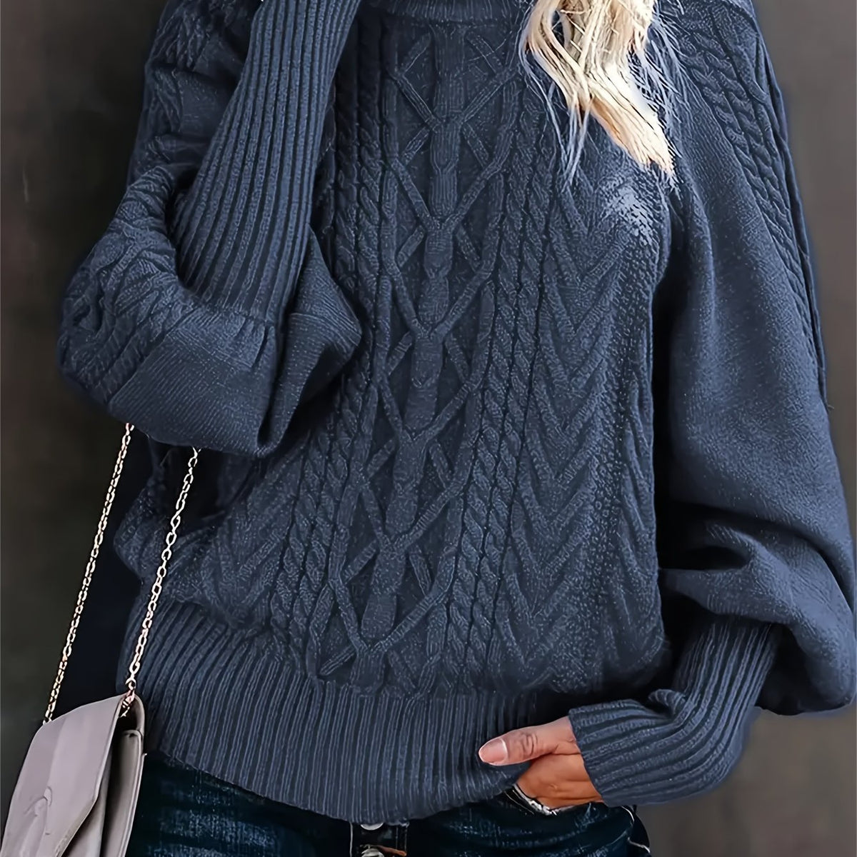 Women's Textured Half-Collar Knit Sweater | Cosy Classic Casual Everyday Jumper | Smart Casual Everyday Autumn Winter Knitwear