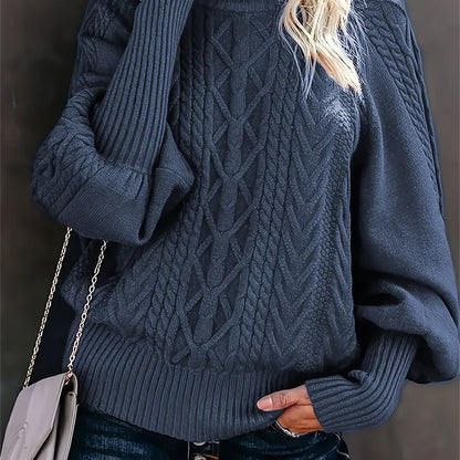 Women's Textured Half-Collar Knit Sweater | Cosy Classic Casual Everyday Jumper | Smart Casual Everyday Autumn Winter Knitwear
