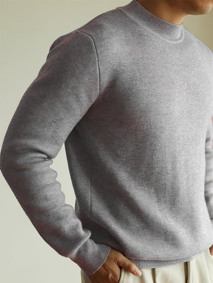 Men's Refined High-Neck Knit Sweater | Classic Cosy Casual Everyday Pullover | Smart Casual Everyday Autumn Winter Knitwear