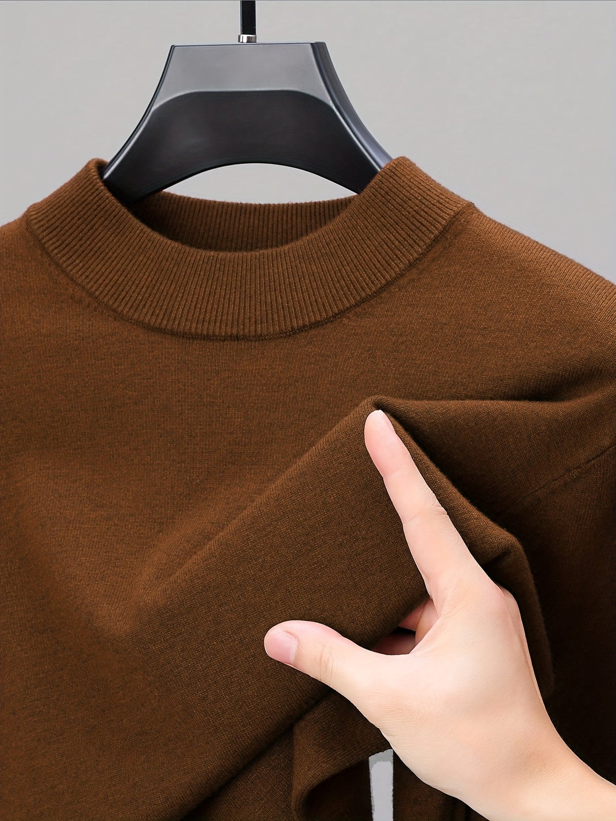 Men's Refined High-Neck Knit Sweater | Classic Cosy Casual Everyday Pullover | Smart Casual Everyday Autumn Winter Knitwear