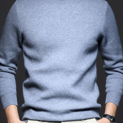 Men's Refined High-Neck Knit Sweater | Classic Cosy Casual Everyday Pullover | Smart Casual Everyday Autumn Winter Knitwear