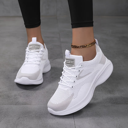 Women's Mesh Lace-Up Sport Trainers | Lightweight Breathable Casual Everyday Streetwear Shoes | Everyday Casual Walking Shoes
