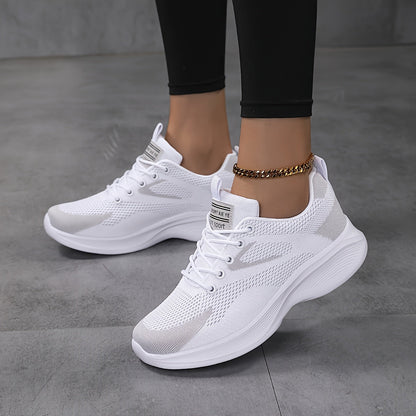 Women's Mesh Lace-Up Sport Trainers | Lightweight Breathable Casual Everyday Streetwear Shoes | Everyday Casual Walking Shoes