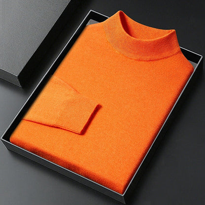 Men's Refined Mock-Neck Knit Sweater | Classic Cosy Casual Everyday Pullover | Smart Casual Office Everyday Autumn Winter Knitwear