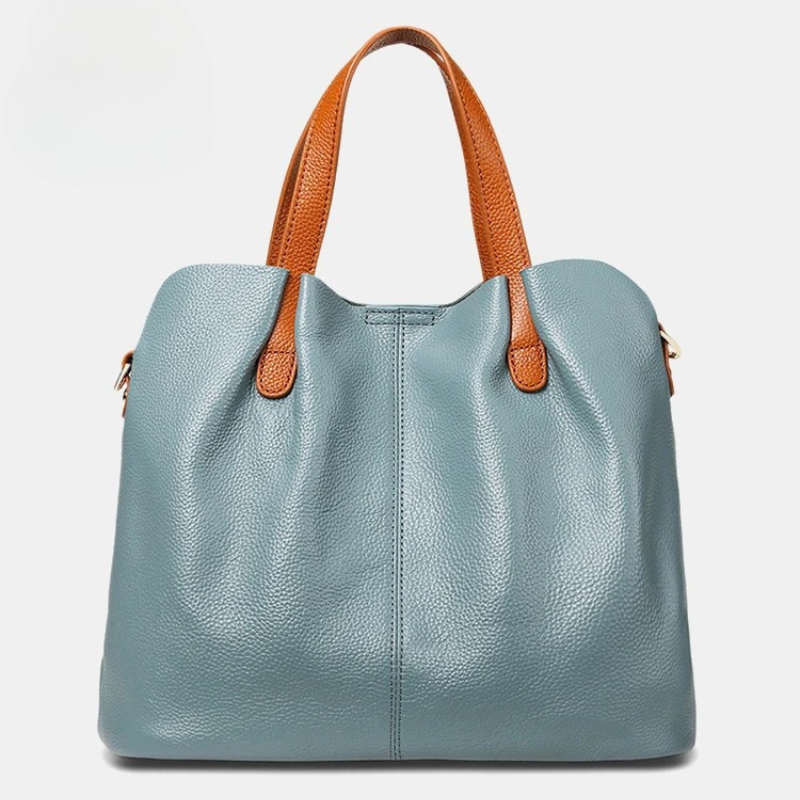 Damen-Hobo-Tasche aus echtem Leder mit Tragegriff | Graues genarbtes Leder, lässige Alltagsschultertasche | Smart-Casual-Tasche für den Alltag und zum Ausgehen