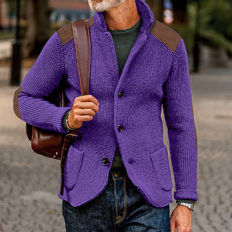 Men's Textured Knit Open-Front Cardigan | Classic Cosy Casual Everyday Cardigan | Smart Casual Everyday Autumn Winter Knitwear