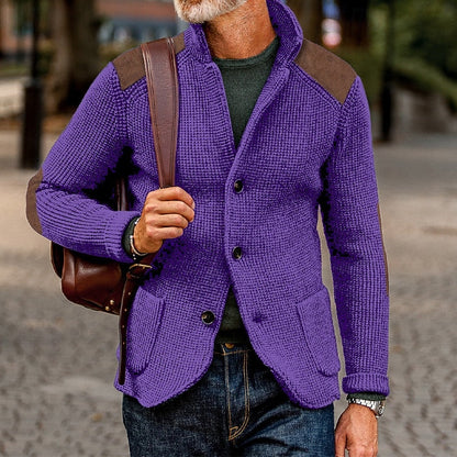 Men's Textured Knit Open-Front Cardigan | Classic Cosy Casual Everyday Cardigan | Smart Casual Everyday Autumn Winter Knitwear