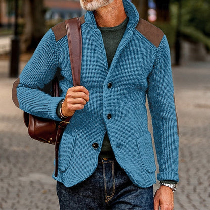 Men's Textured Knit Open-Front Cardigan | Classic Cosy Casual Everyday Cardigan | Smart Casual Everyday Autumn Winter Knitwear
