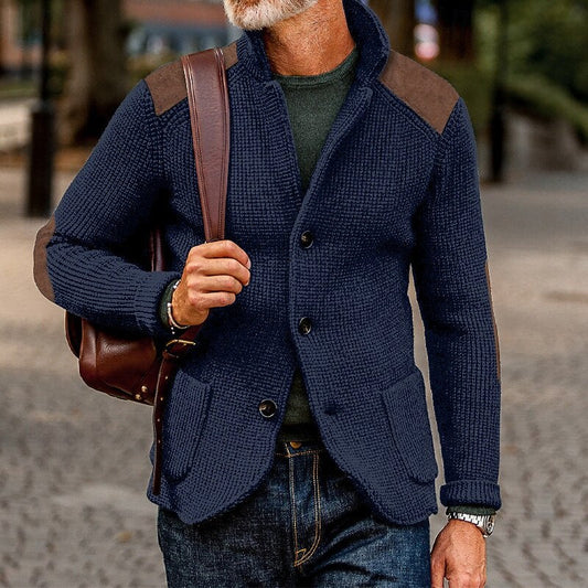 Men's Textured Knit Open-Front Cardigan | Classic Cosy Casual Everyday Cardigan | Smart Casual Everyday Autumn Winter Knitwear