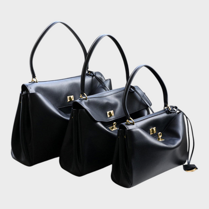 Ledertasche für Damen mit Tragegriff | Strukturierte bordeauxrote Umhängetasche mit Drehverschluss | Elegant-lässige Alltagstasche zum Ausgehen
