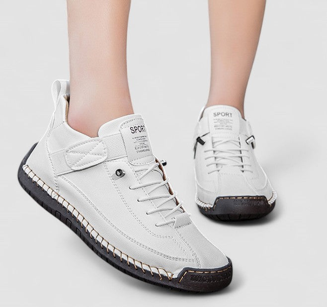 Women's Leather Lace-Up Comfort Shoes | Supportive Cushioned Casual Everyday Walking Shoes | Everyday Comfortable Casual Shoes