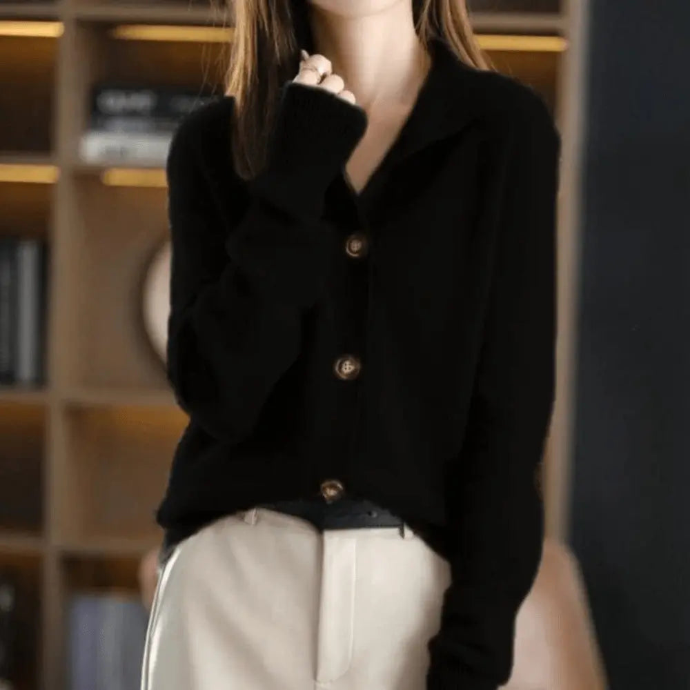 Kashmir Cardigan Dame – Luksuriøs Beige Strikcardigan