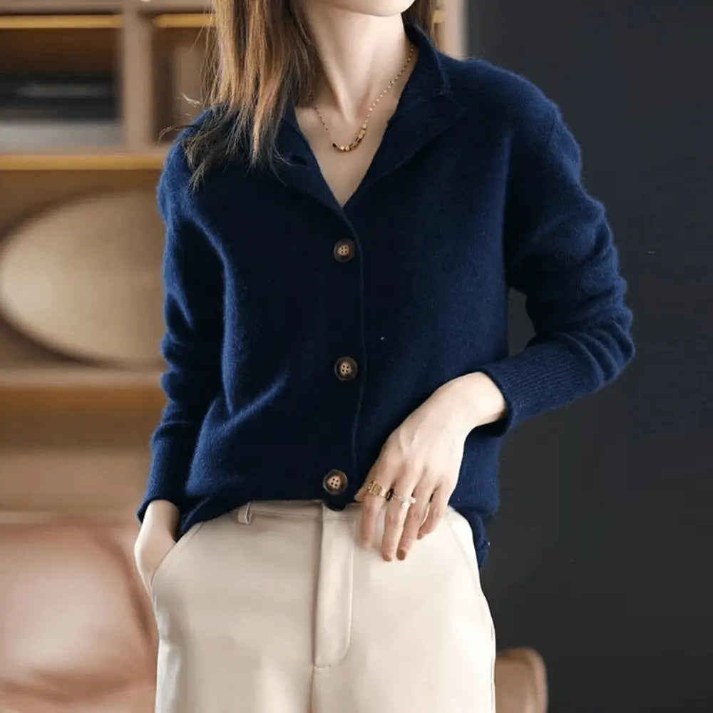 Kashmir Cardigan Dame – Luksuriøs Beige Strikcardigan