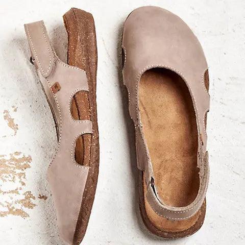 Women's Strappy Ballerinas | Women's Closed-Toe Sandals | Comfortable Blue Women's Summer Shoes