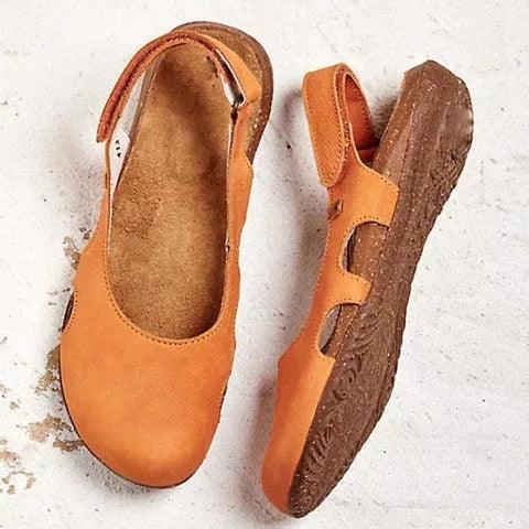 Women's Strappy Ballerinas | Women's Closed-Toe Sandals | Comfortable Blue Women's Summer Shoes